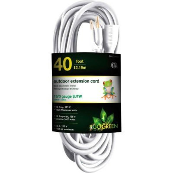 Gogreen GoGreen Power 16/3 SJTW 40ft Heavy Duty Extension Cord, GG-13740WH - White GG-13740WH
